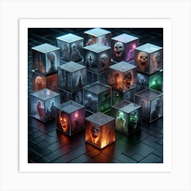Cubes Of Horror 1 Art Print