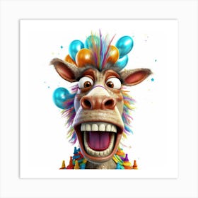 Birthday Donkey Art Print