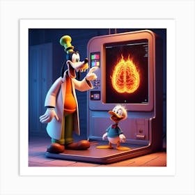 Donald Duck In The Brain Art Print