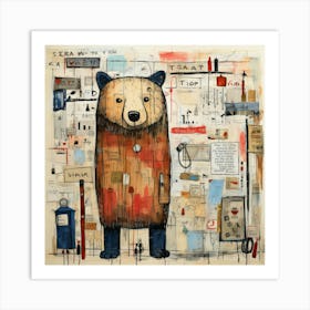 Abstract Bear 2 Art Print