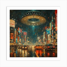 Aliens Over New York City Art Print