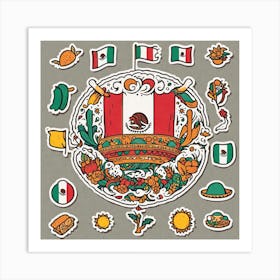 Mexico Flag 9 Art Print