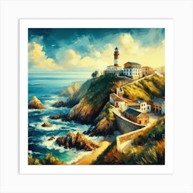 Lighthouse On The Cliff 3 Art Print