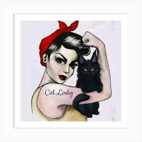 Cat Lady Art Print