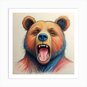 Bear Drawing 1 Art Print