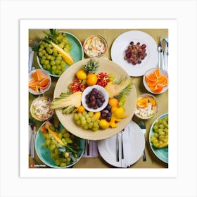 Table Full Of Fruit 1 Art Print