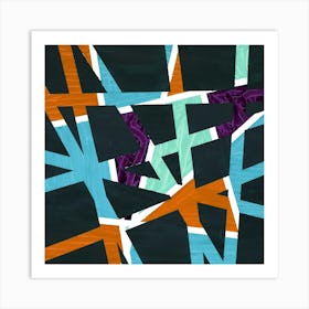 Road To Know Where - Teal Orange Art Print