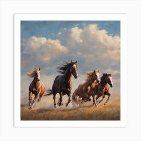 Horses Galloping Art Print