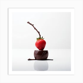 Artjuicebycsaba Chocolate Covered Strawbery Meets Japanese Zen Art Print