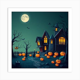 Halloween house Art Print