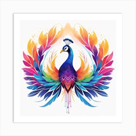 Colorful Peacock Art Print