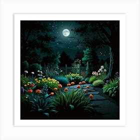 Default Night Garden Art Print 3 Art Print