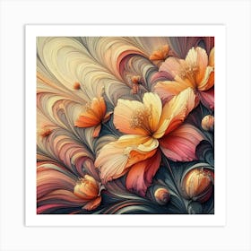 Abstract Flower Painting 18 Art Print