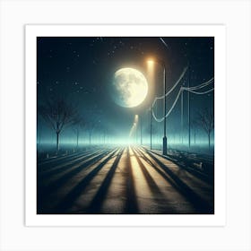 Full Moon At Night 1 Art Print