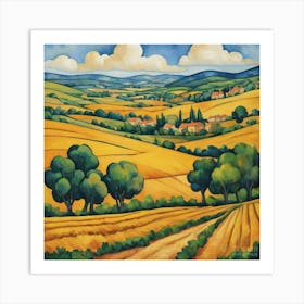 Fields Of Gold Painting Inspired By Paul Cezanne Art Print 3 Art Print