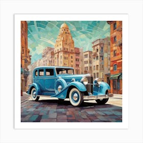 Blue Coupe Art Print