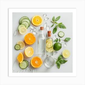 Water, Lemon, Cucumber, Mint Art Print