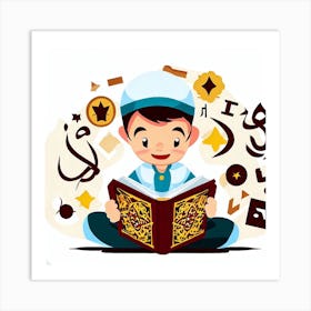 Muslim boy Art Print