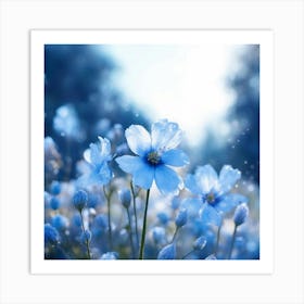 Blue Flowers Art Print