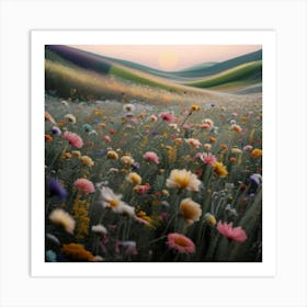 Soft palette of wildflowers Art Print