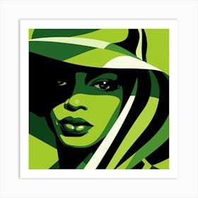 Lady In A Green Hat Art Print