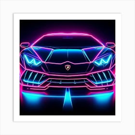 Neon Lamborghini 5 Poster