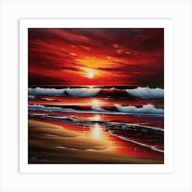 Sunset On The Beach 488 Art Print