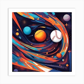 Space Baseball Art Print