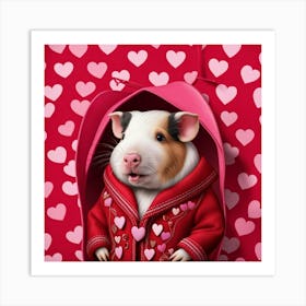 Valentine'S Day Guinea Pig Art Print