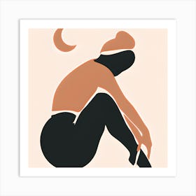 Silhouette Of A Woman Art Print