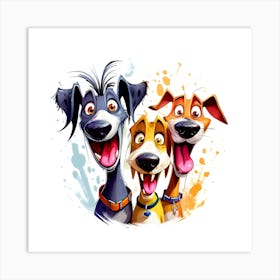 Happy dogs Art Print