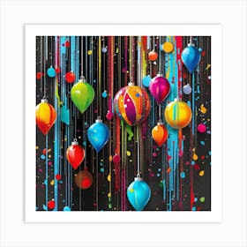 Christmas Splatters 1 Art Print