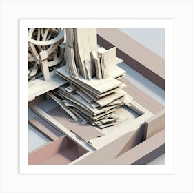 3d Model Of A Building Art Print