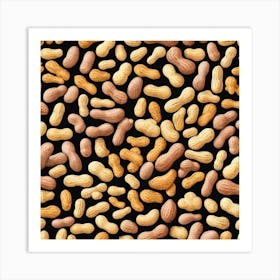 Peanuts On Black Background 1 Art Print