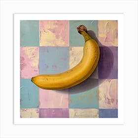 Banana Pastel Checkerboard 2 Art Print