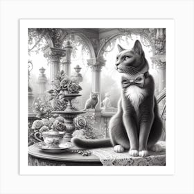 Cat In A Teapot Art Print