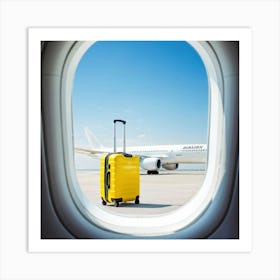 Large White Vacation Transportation Beach Isolated Bag Signs Yellow Happy Protection Air (12) Art Print