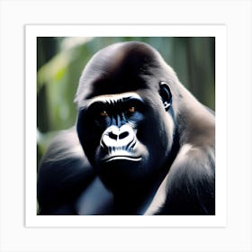 BLACK GORILLA PORTRAIT Art Print