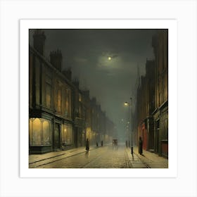 A Street At Night By John Atkinson Grimshaw Art Print 1 Art Print