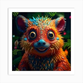 Firefly Photorealistic, Hyper Detailed, Funny, Creature, Colorful, Whimsical, Imaginative, Vibrant, (9) Art Print