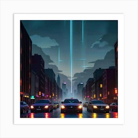 Urban Glow Streets of the Future Art Print