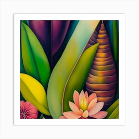 Tropical Flowers 1 Art Print