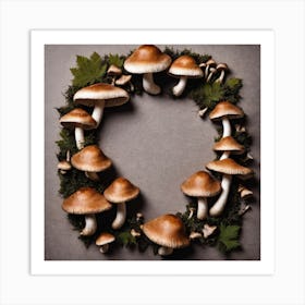 Mushroom Wreath 1 Art Print