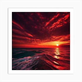 Sunset Over The Ocean 172 Art Print