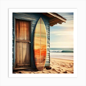 Surfboard On The Beach 7 Art Print