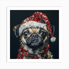 Holiday Pug 2 Art Print