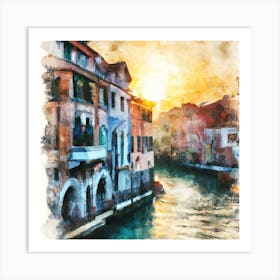 Watercolor Of Venice Art Print