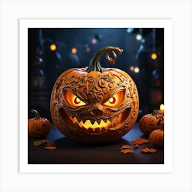 Halloween Pumpkin Carving Art Print