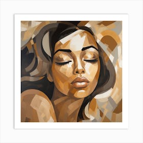 Woman With Eyes Closed 5 Art Print