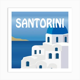 Santorini Bold Illustration Art Print